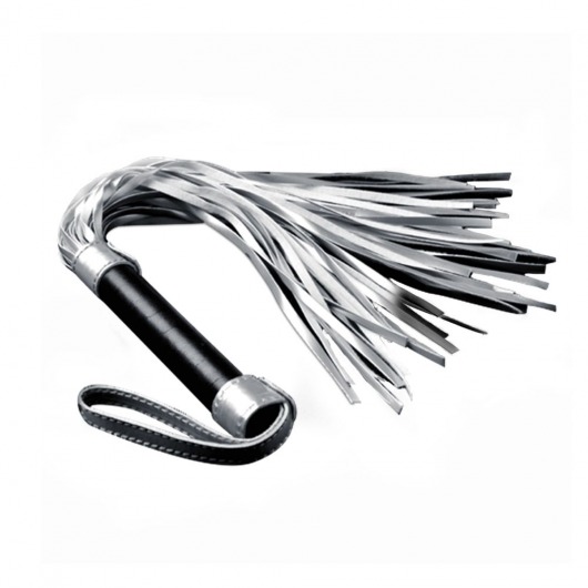 Серебристая плетка Struggle My Flogger с черной ручкой - 45 см. - Lovetoy - купить с доставкой в Череповце