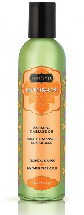 Массажное масло Naturals Tropical Mango с ароматом манго - 236 мл. - Kama Sutra - купить с доставкой в Череповце