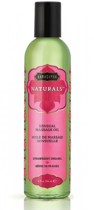 Массажное масло Naturals Strawberry Dreams с ароматом клубники - 236 мл. - Kama Sutra - купить с доставкой в Череповце
