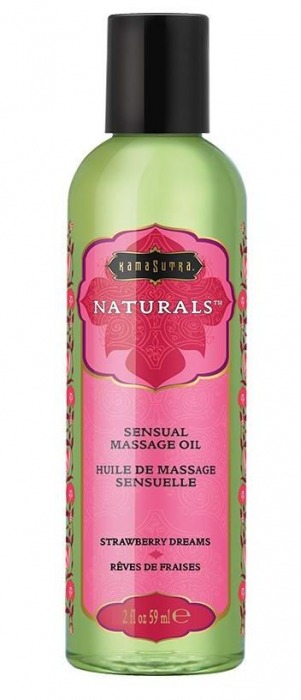 Массажное масло Naturals Strawberry Dreams с ароматом клубники - 59 мл. - Kama Sutra - купить с доставкой в Череповце