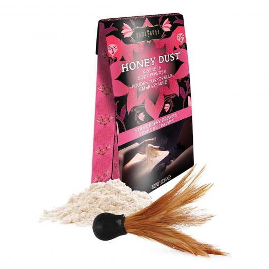 Пудра для тела Honey Dust Body Powder с ароматом клубники - 28 гр. - Kama Sutra - купить с доставкой в Череповце