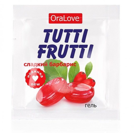 Гель-смазка Tutti-frutti со вкусом барбариса - 4 гр. - Биоритм - купить с доставкой в Череповце