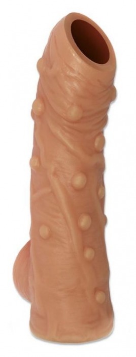 Телесная насадка с пупырышками и открытой головкой Nude Sleeve S - 10 см. - KOKOS - в Череповце купить с доставкой