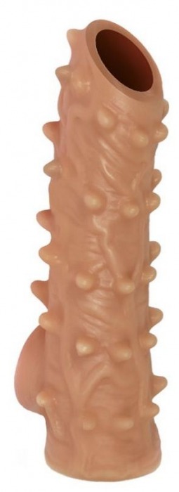 Телесная насадка с шипами и открытой головкой Nude Sleeve S - 10 см. - KOKOS - в Череповце купить с доставкой