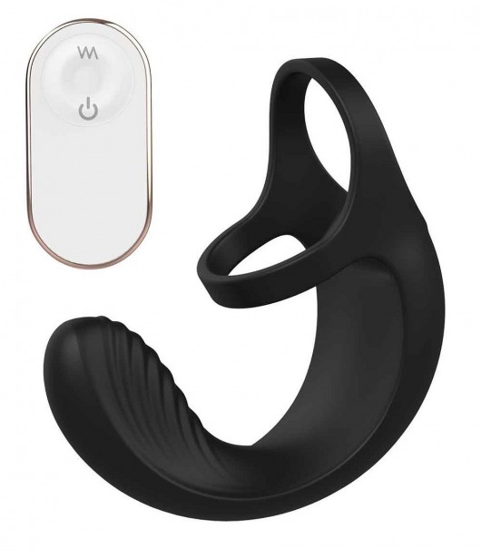 Черный анальный стимулятор с эрекционными кольцами Remote Couple Teaser - Dream Toys - в Череповце купить с доставкой