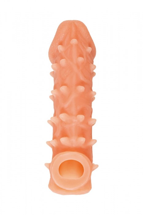 Телесная закрытая насадка с пупырышками Cock Sleeve Size M - 15,6 см. - KOKOS - в Череповце купить с доставкой