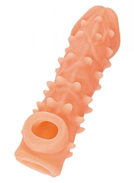 Телесная закрытая насадка с пупырышками Cock Sleeve Size L - 17,6 см. - KOKOS - в Череповце купить с доставкой
