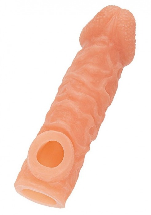 Телесная закрытая насадка с шершавой головкой Cock Sleeve Size M - 15,6 см. - KOKOS - в Череповце купить с доставкой