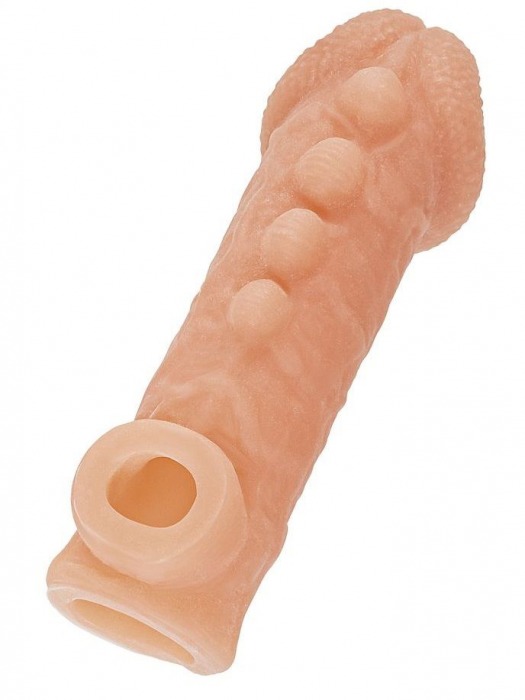 Телесная закрытая насадка с шишечками Cock Sleeve Size L - 17,6 см. - KOKOS - в Череповце купить с доставкой