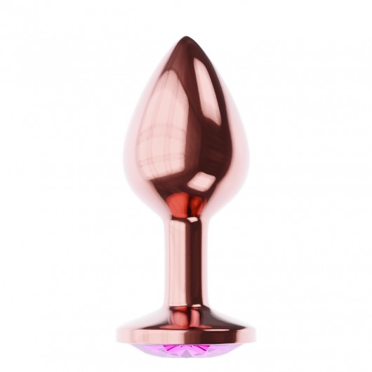 Пробка цвета розового золота с лиловым кристаллом Diamond Quartz Shine L - 8,3 см. - Lola Games - купить с доставкой в Череповце