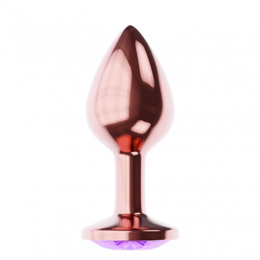 Пробка цвета розового золота с фиолетовым кристаллом Diamond Amethyst Shine L - 8,3 см. - Lola Games - купить с доставкой в Череповце