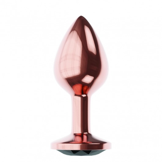Пробка цвета розового золота с черным кристаллом Diamond Jet Shine L - 8,3 см. - Lola Games - купить с доставкой в Череповце