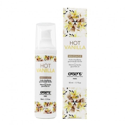 Разогревающее массажное масло с ароматом ванили Gourmet Hot Vanilla - 50 мл. - Exsens - купить с доставкой в Череповце
