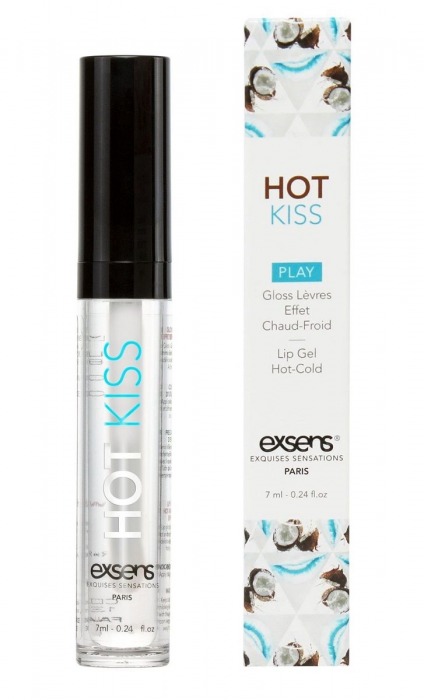 Блеск для губ Hot Kiss Coconut с ароматом кокоса - 7 мл. - Exsens - купить с доставкой в Череповце