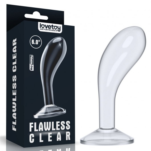 Прозрачный стимулятор простаты Flawless Clear Prostate Plug - 15 см. - Lovetoy - в Череповце купить с доставкой