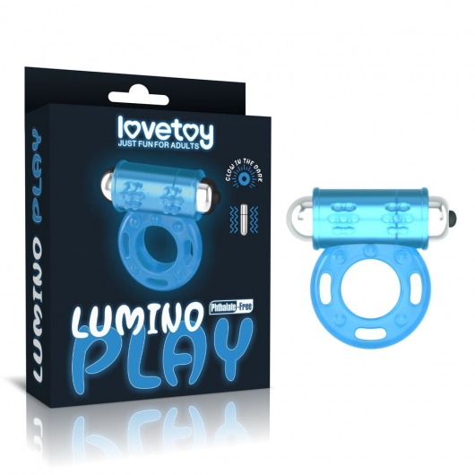 Голубое, светящееся в темноте эрекционное виброкольцо Lumino Play Vibrating Penis Ring - Lovetoy - в Череповце купить с доставкой