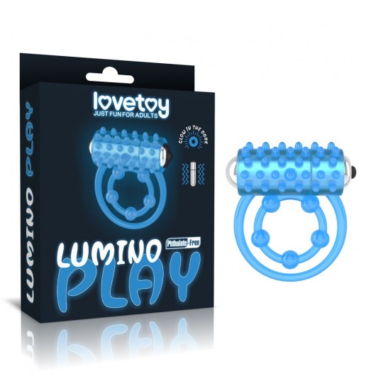 Голубое, светящееся в темноте виброкольцо Lumino Play Vibrating Penis Ring - Lovetoy - в Череповце купить с доставкой