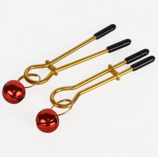Золотистые зажимы с колокольчиками Gold - Sitabella - купить с доставкой в Череповце