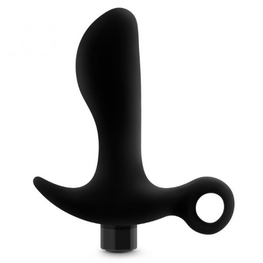 Черный анальный вибратор Silicone Vibrating Prostate Massager 01 - 10,8 см. - Blush Novelties - в Череповце купить с доставкой