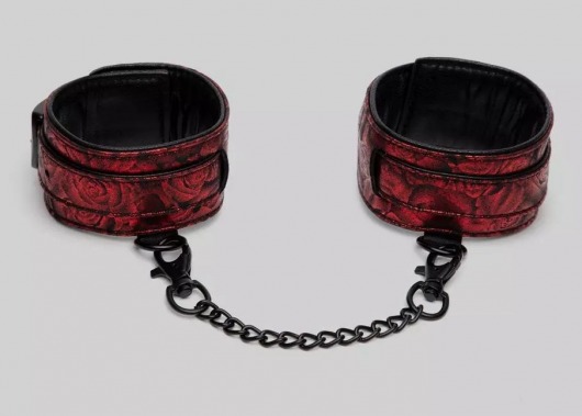 Красно-черные оковы Reversible Faux Leather Ankle Cuffs - Fifty Shades of Grey - купить с доставкой в Череповце