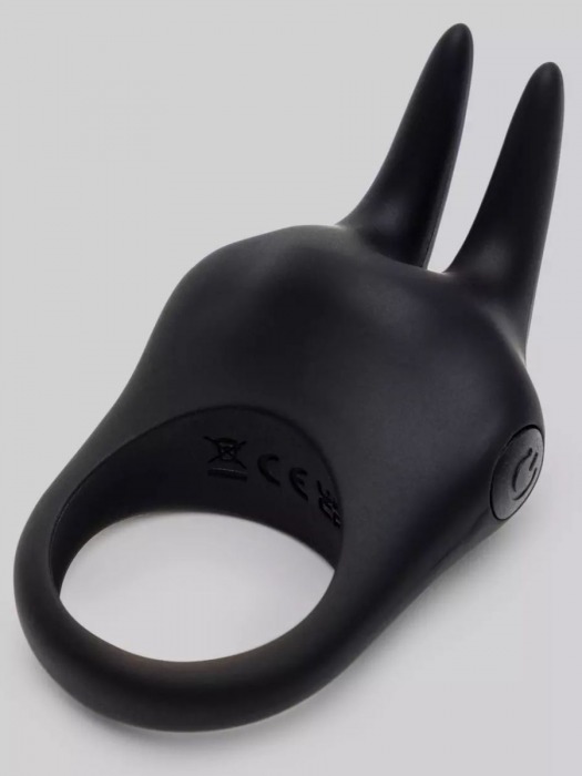 Черное эрекционное виброкольцо Sensation Rechargeable Vibrating Rabbit Love Ring - Fifty Shades of Grey - в Череповце купить с доставкой