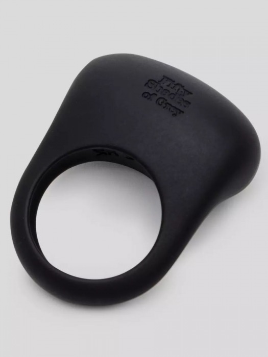 Черное эрекционное виброкольцо Sensation Rechargeable Vibrating Love Ring - Fifty Shades of Grey - в Череповце купить с доставкой