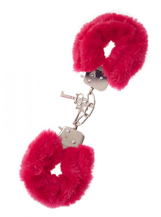 Металлические наручники с красной меховой опушкой METAL HANDCUFF WITH PLUSH RED - Dream Toys - купить с доставкой в Череповце
