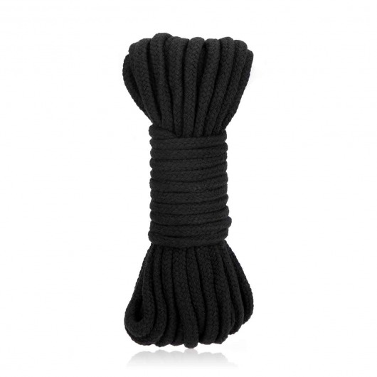 Черная хлопковая веревка для связывания Bondage Rope - 10 м. - Lux Fetish - купить с доставкой в Череповце