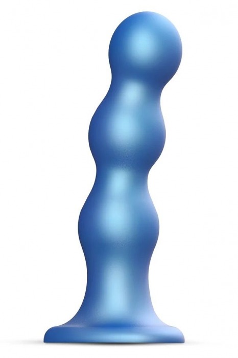 Голубая насадка Strap-On-Me Dildo Plug Balls size L - Strap-on-me - купить с доставкой в Череповце