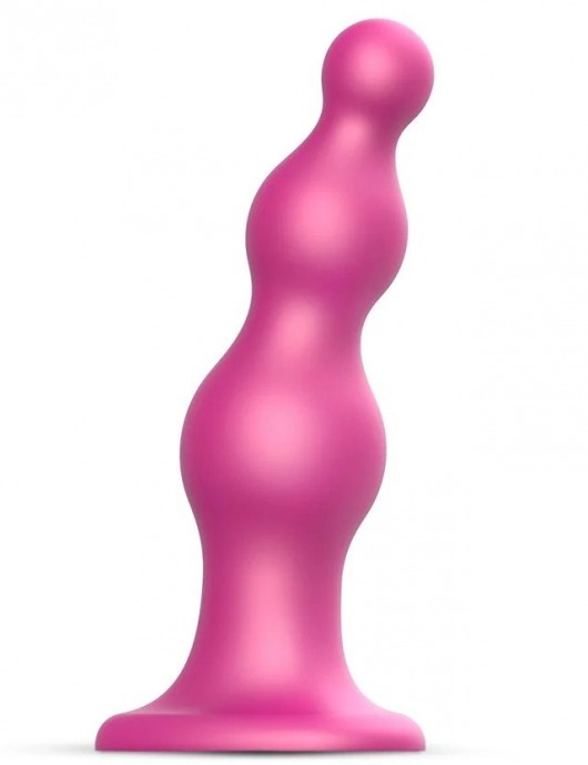 Розовая насадка Strap-On-Me Dildo Plug Beads size L - Strap-on-me - купить с доставкой в Череповце