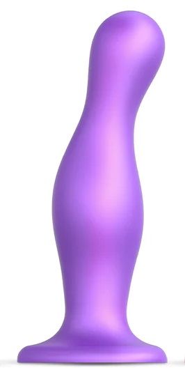 Фиолетовая насадка Strap-On-Me Dildo Plug Curvy size L - Strap-on-me - купить с доставкой в Череповце