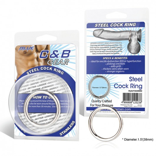 Стальное эрекционное кольцо STEEL COCK RING - 4.5 см. - BlueLine - в Череповце купить с доставкой