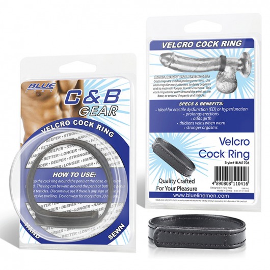 Кольцо на пенис из искусственной кожи на липучке VELCRO COCK RING - 5 см. - BlueLine - в Череповце купить с доставкой