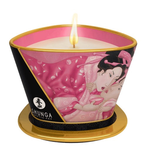 Массажная свеча Rose Petals с ароматом розы - 170 мл. - Shunga - купить с доставкой в Череповце