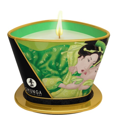 Массажная свеча Exotic Green Tea с ароматом зелёного чая - 170 мл. - Shunga - купить с доставкой в Череповце