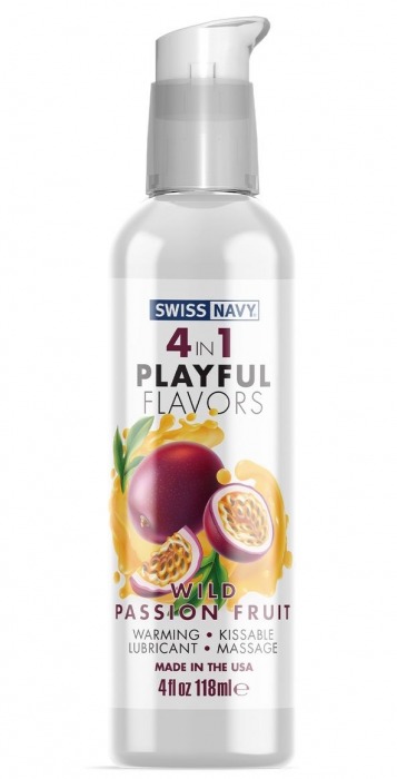 Массажный гель 4-в-1 Wild Passion Fruit с ароматом маракуйи - 118 мл. - Swiss navy - купить с доставкой в Череповце