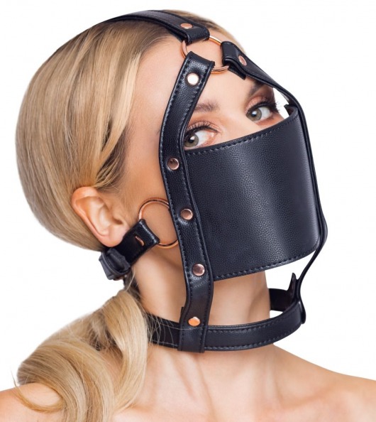 Черный намордник с кляпом-шаром Head Harness With A Gag - Orion - купить с доставкой в Череповце