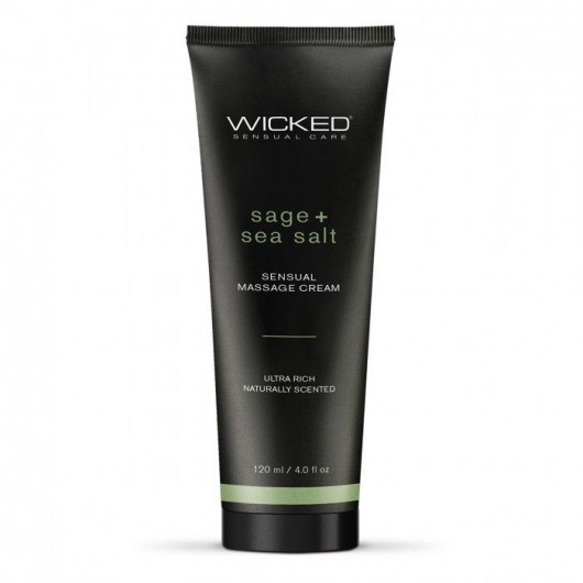 Массажный легкий крем WICKED Sage plus Sea Salt - 120 мл. - Wicked - купить с доставкой в Череповце