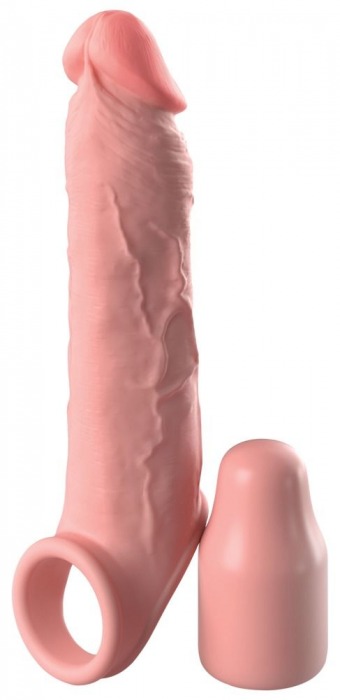 Телесная насадка-удлинитель 2 Inch Silicone X-tension with Strap - 20,3 см. - Pipedream - в Череповце купить с доставкой