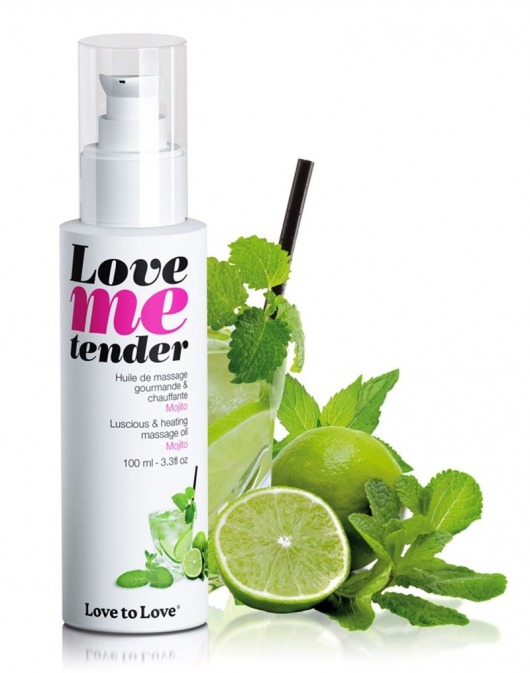 Съедобное согревающее массажное масло Love Me Tender Mojito с ароматом мохито - 100 мл. - Love to Love - купить с доставкой в Череповце