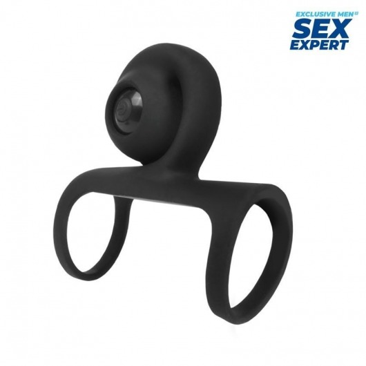 Черная вибронасадка на пенис Sex Expert - Sex Expert - в Череповце купить с доставкой