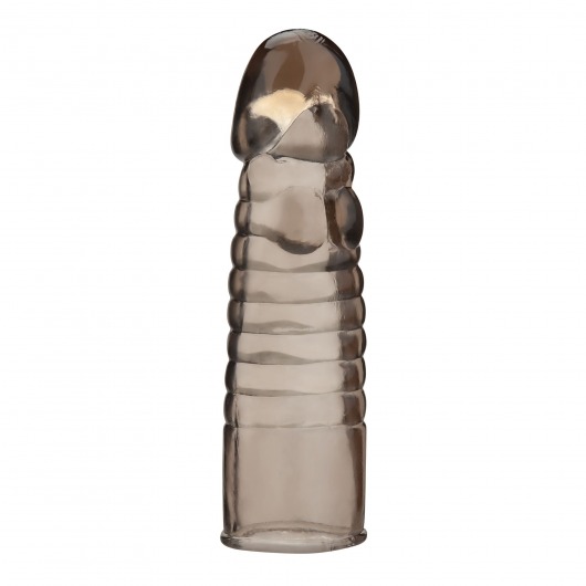 Дымчатая насадка-удлинитель Ribbed Realistic Penis Enhancing Sleeve Extension - 15,2 см. - BlueLine - в Череповце купить с доставкой
