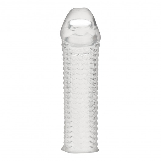 Текстурированная насадка на пенис Clear Textured Penis Enhancing Sleeve Extension - 16,5 см. - BlueLine - в Череповце купить с доставкой