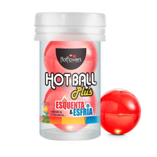 Лубрикант на масляной основе Hot Ball Plus с охлаждающе-разогревающим эффектом (2 шарика по 3 гр.) - HotFlowers - купить с доставкой в Череповце