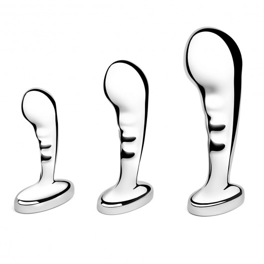 Набор из 3 стальных стимуляторов простаты Stainless Steel P-spot Training Set - b-Vibe - в Череповце купить с доставкой