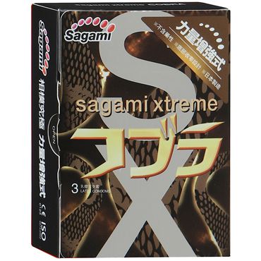 Суженные к основанию презервативы Sagami Xtreme COBRA - 3 шт. - Sagami - купить с доставкой в Череповце