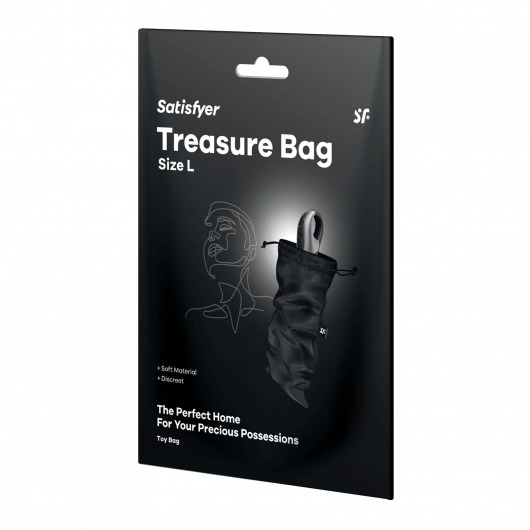 Черный мешочек для хранения игрушек Treasure Bag L - Satisfyer - купить с доставкой в Череповце