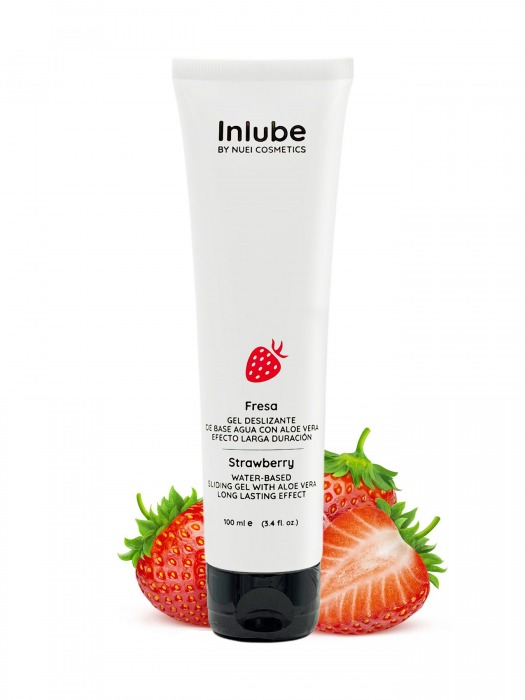 Лубрикант на водной основе Nuei Inlube с алоэ вера и ароматом клубники - 100 мл. - Nuei cosmetics - купить с доставкой в Череповце