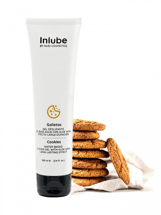 Лубрикант на водной основе Nuei Inlube с алоэ вера и ароматом печенья - 100 мл. - Nuei cosmetics - купить с доставкой в Череповце