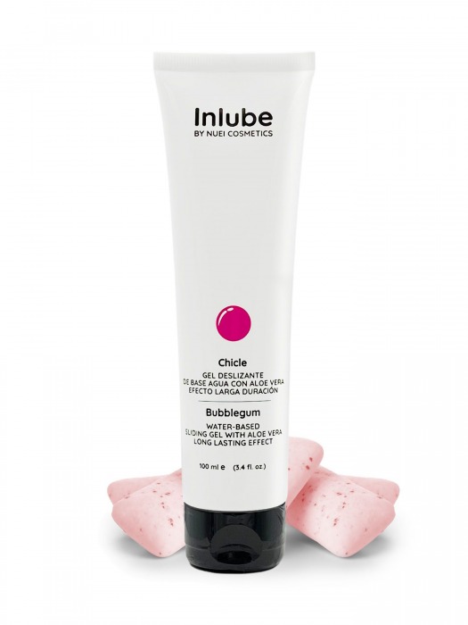Лубрикант на водной основе Nuei Inlube с алоэ вера и ароматом бабл-гам - 100 мл. - Nuei cosmetics - купить с доставкой в Череповце